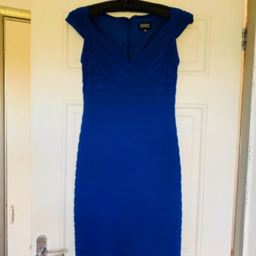 Ladies royal blue bodycon style dress.